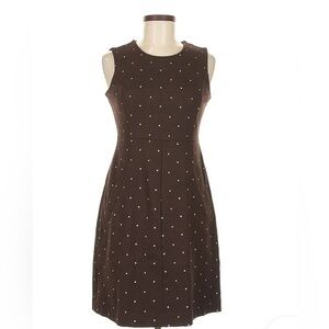 Lands' End Chocolate brown polka dot  Dress size 10